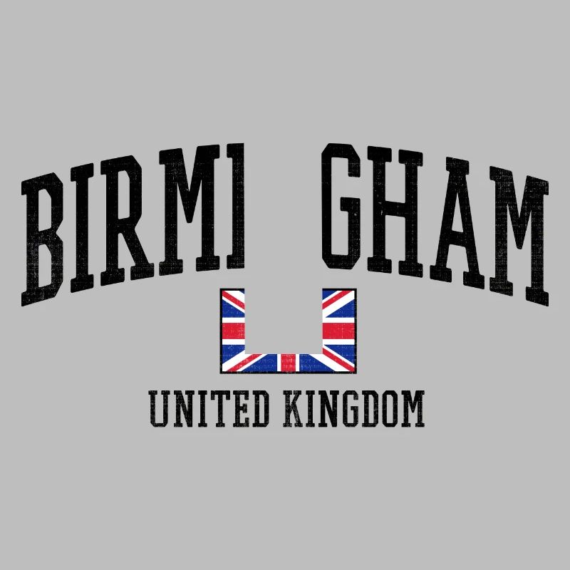 Conception de Birmingham avec drapeau britannique