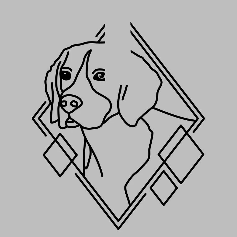 Beagle en forme géométrique - Conception d’art au trait