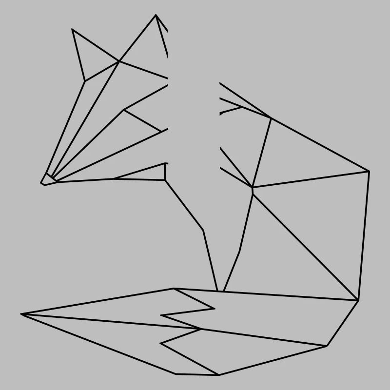 Fuchs im ORGAMI style Liniar