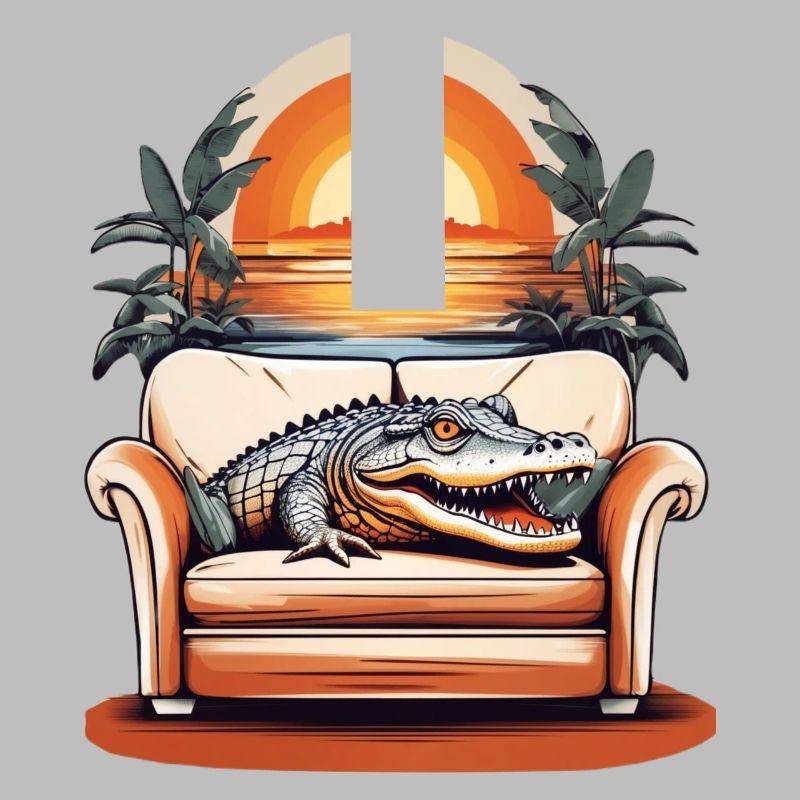 Alligator auf Sofa