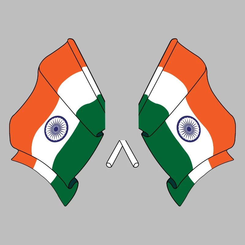 Deux drapeaux de l’Inde croisés
