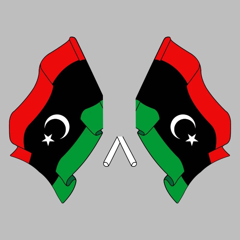 Deux drapeaux Libye