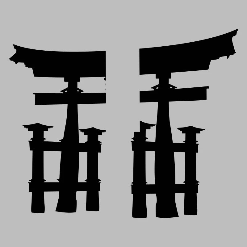 Japanisches Torii oder Tor transparentes Schattenbild