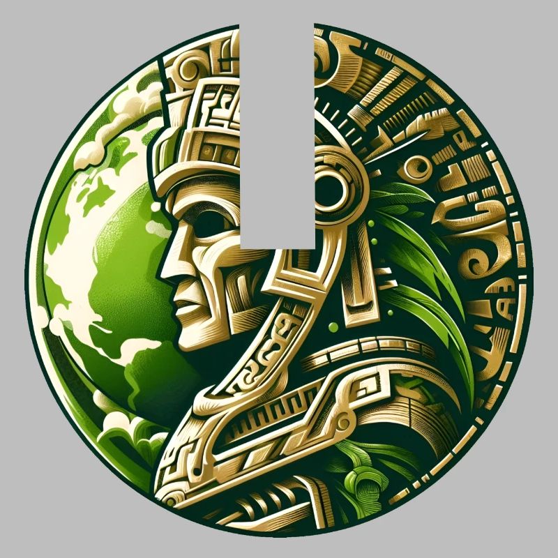 Ancient Aztec Warrior Gold Earth