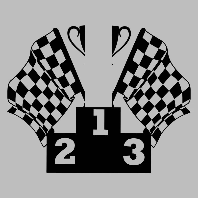 Podium du drapeau de la Coupe de course automobile