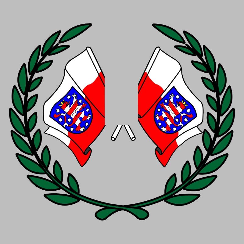 Flags Thuringia laurel wreath
