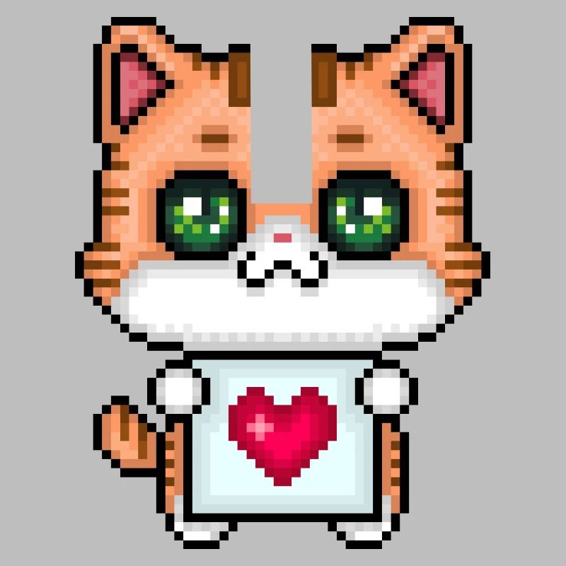 Pixel Loving Kitten