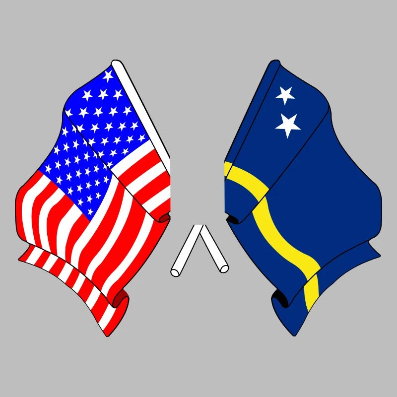 Drapeau des États-Unis et drapeau de Curaçao