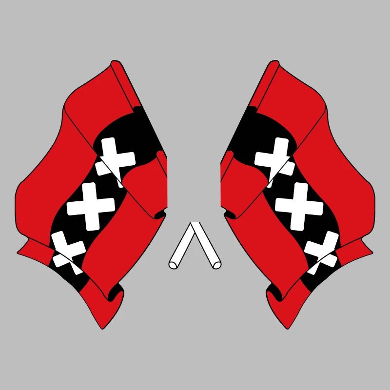 Deux drapeaux Amsterdam Pays-Bas