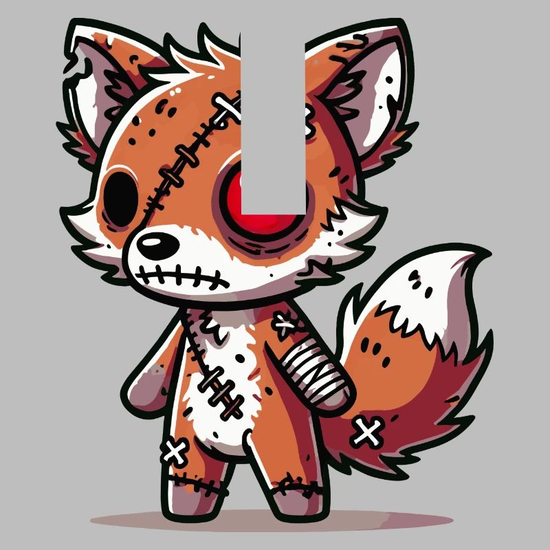 Renard zombie effrayant pour s’amuser à Halloween