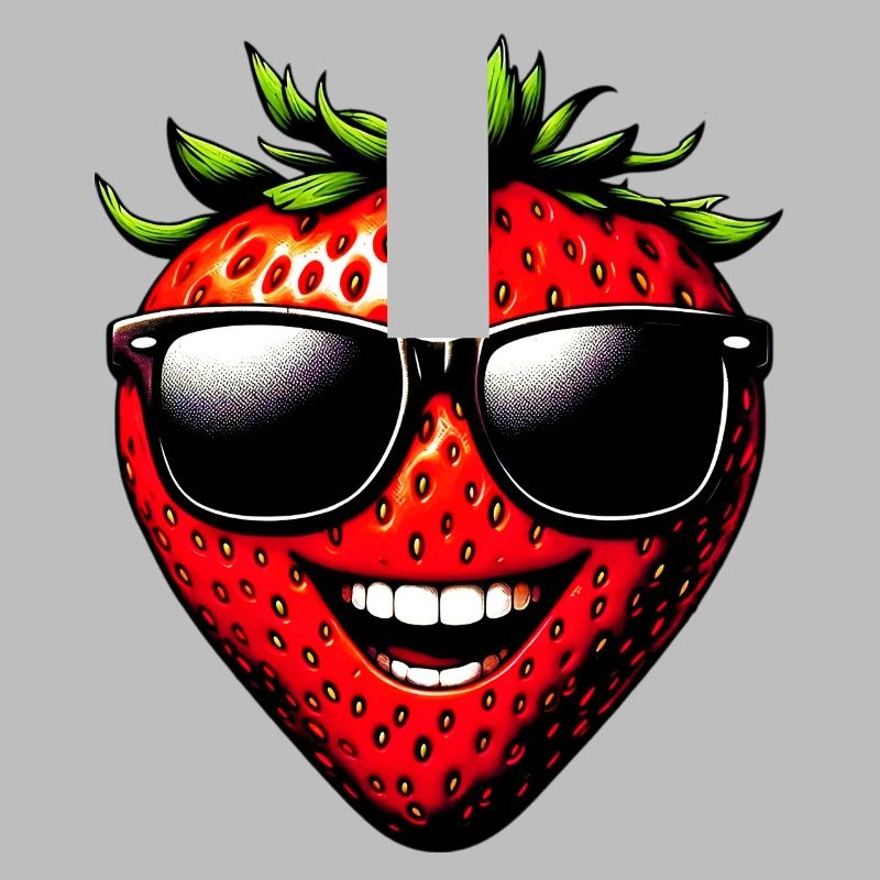Erdbeere mit Sonnenbrille