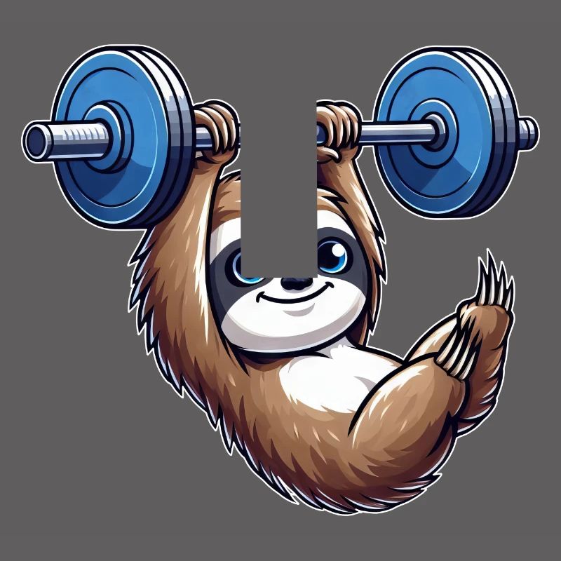 Sloth Dumbbell Pull-Up Workout Funny