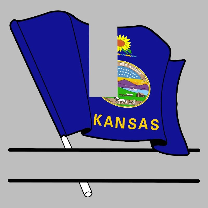Drapeau Kansas bannière de texte