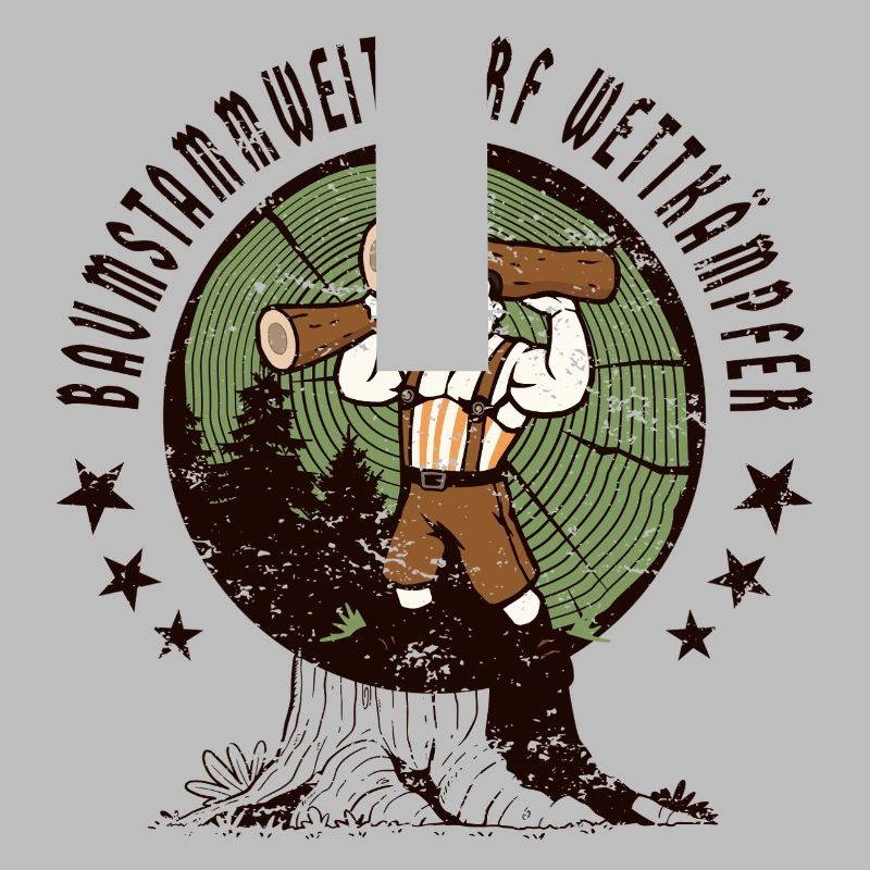 Tree trunk throwing competitors