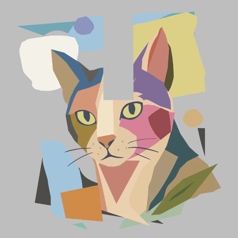 Chat abstrait dans le design moderne de bloc de couleur