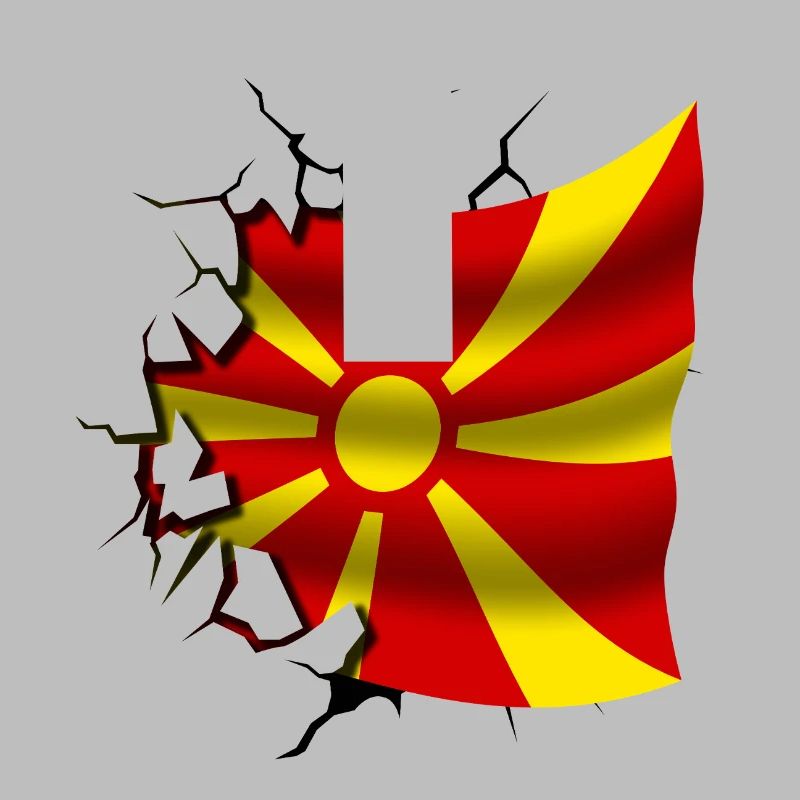 Drapeau de la Macédoine - Macédoine - Drapeau brisé