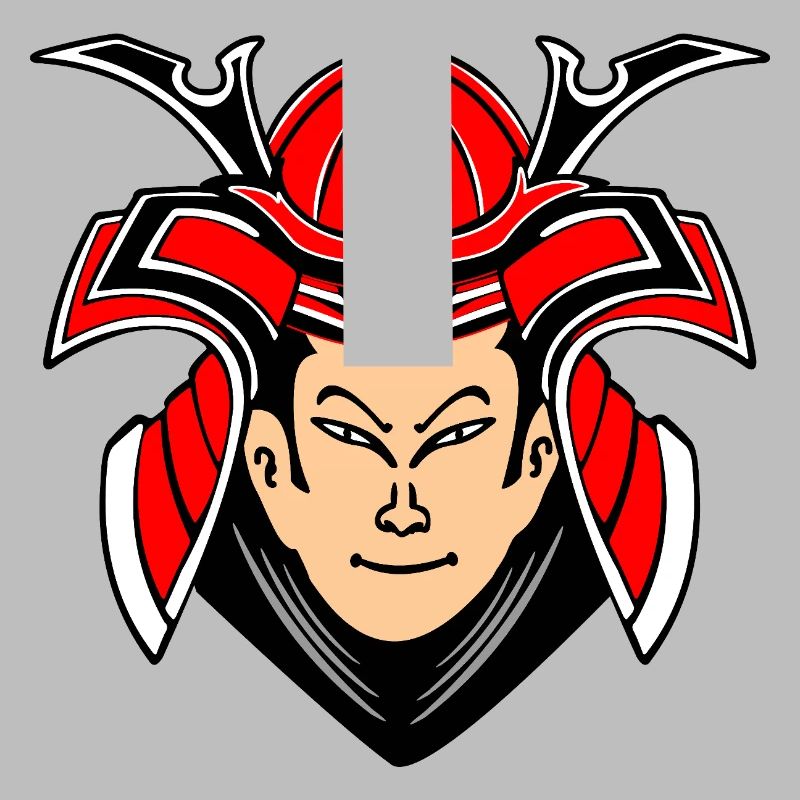 Samurai mit Helmdesign