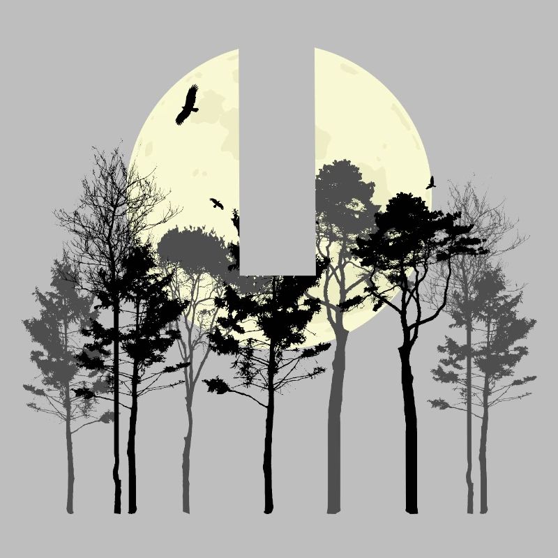 Conception de silhouette de la forêt céleste