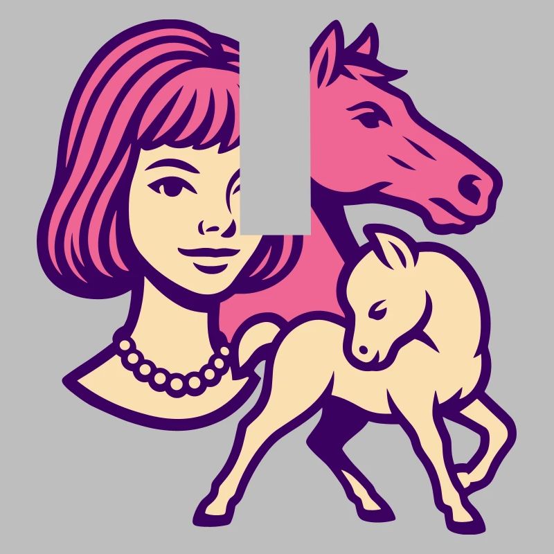 Pferdemädchen Pop-Art rosa