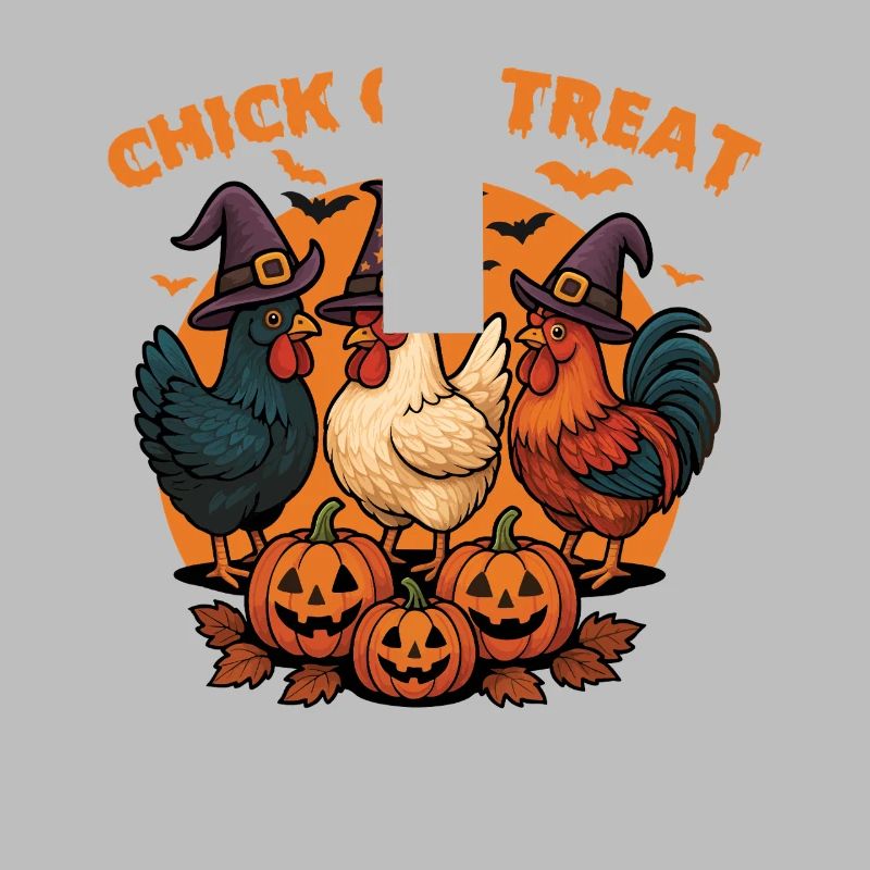 Küken oder Leckerli Gruseliges Halloween-Huhn