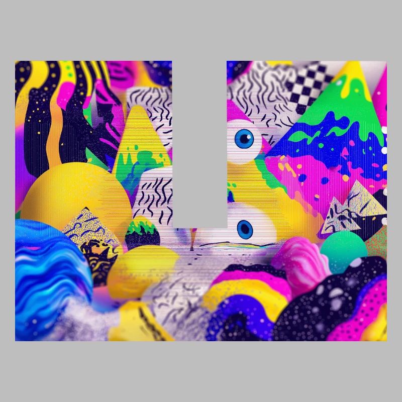 Bunte Psychedelic Geometry Illustration