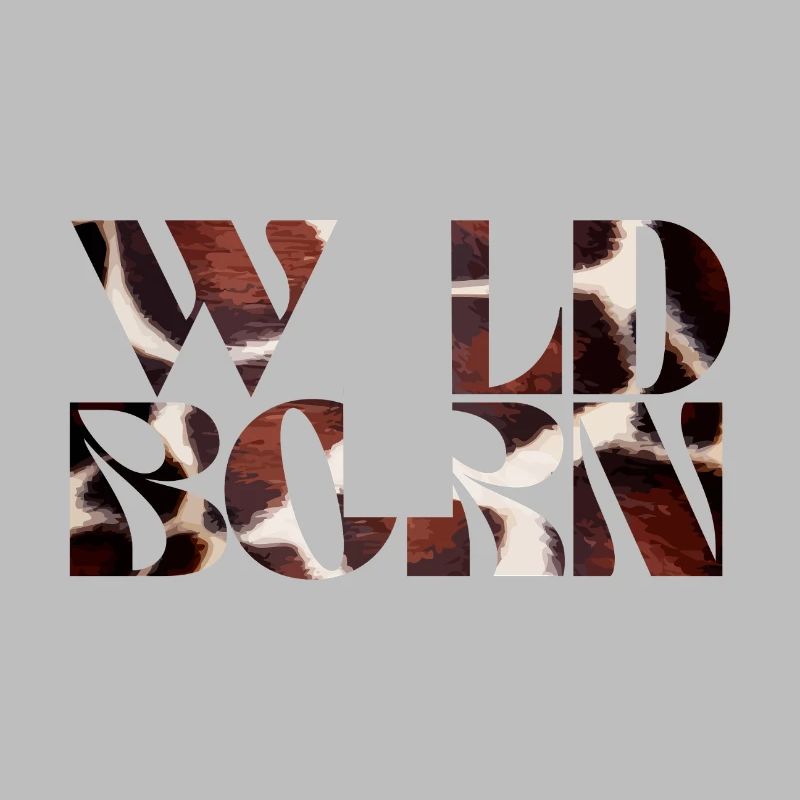 Vache sauvage née texture impression typographie