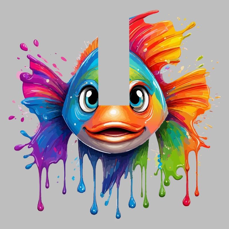 Buntfisch mit Farbexplosion
