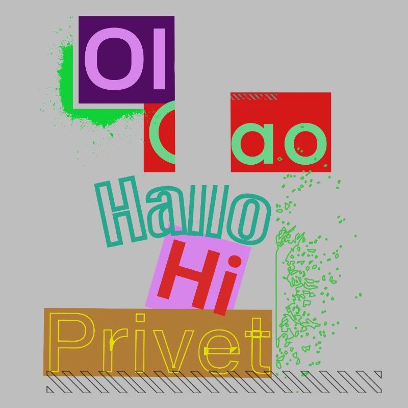 Variété de langues Conception de salutation colorée