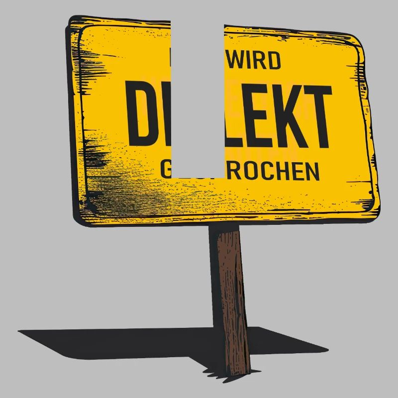 Hier wird Dialekt gesprochen – Lustiger Spruch