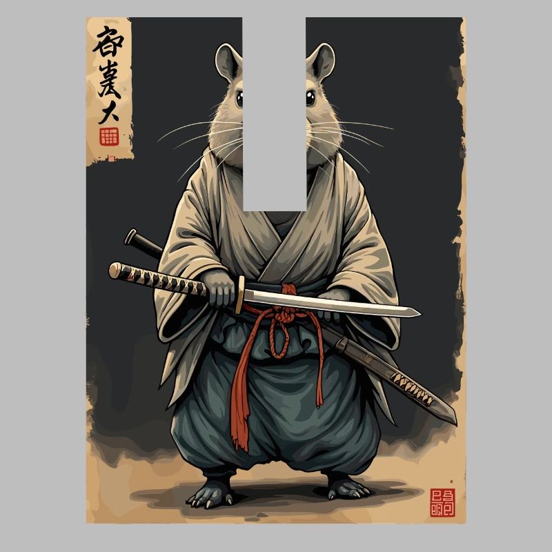 Cappibara-Samurai mit Katana