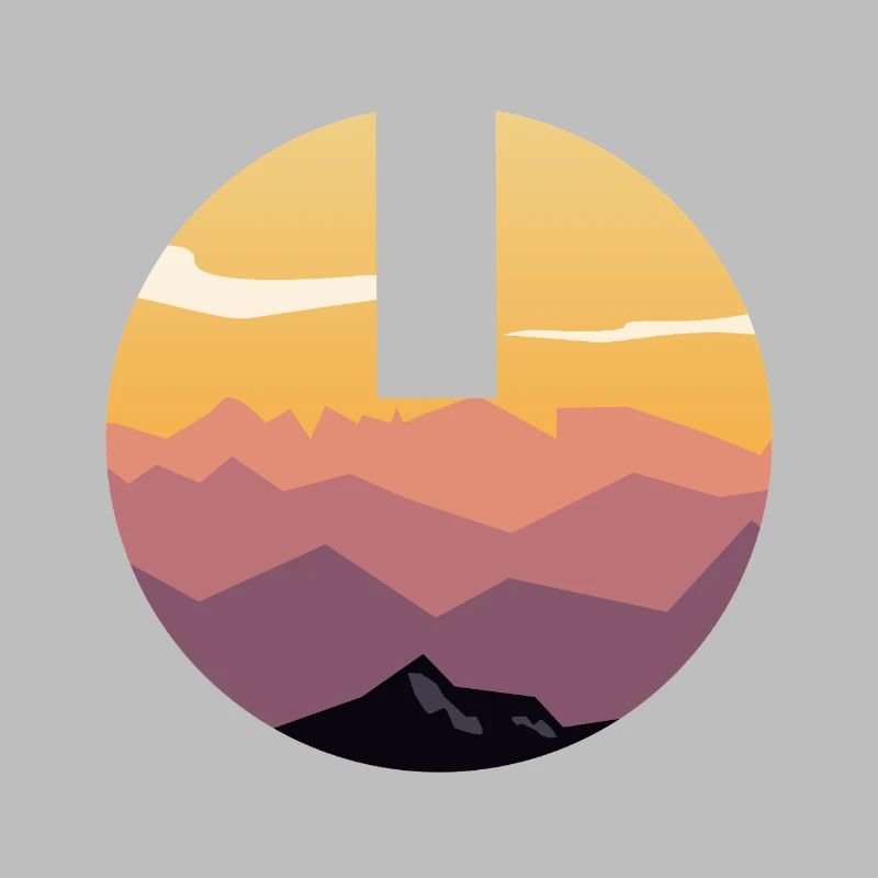 Circle Sunset Mountain Gradient