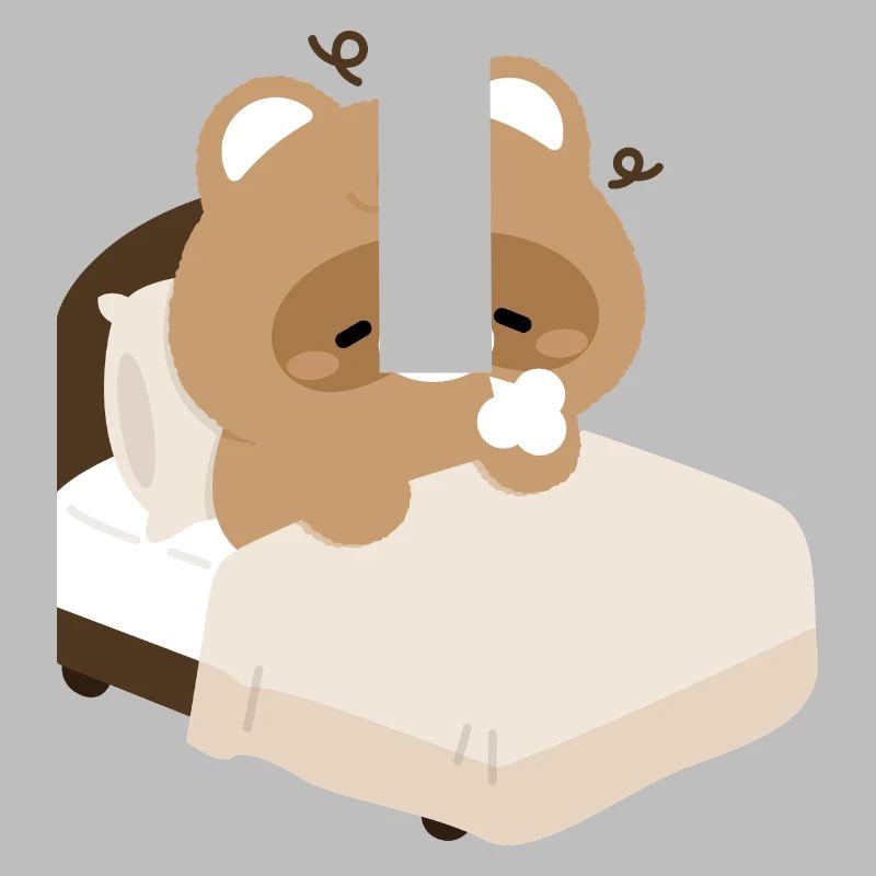 Castor endormi douillet sur lit