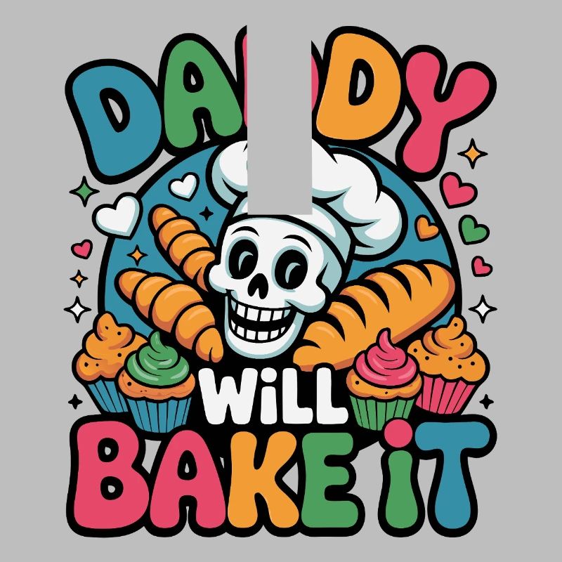 DADDY WILL BAKE IT Skull Bakery Design