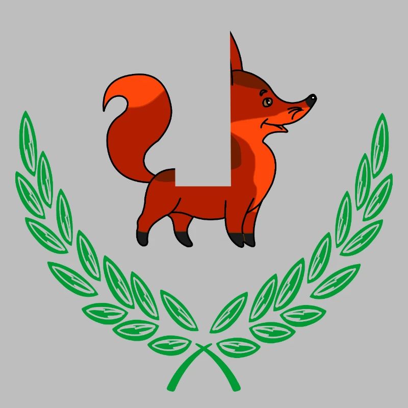 Fuchs im Lorbeerkranz