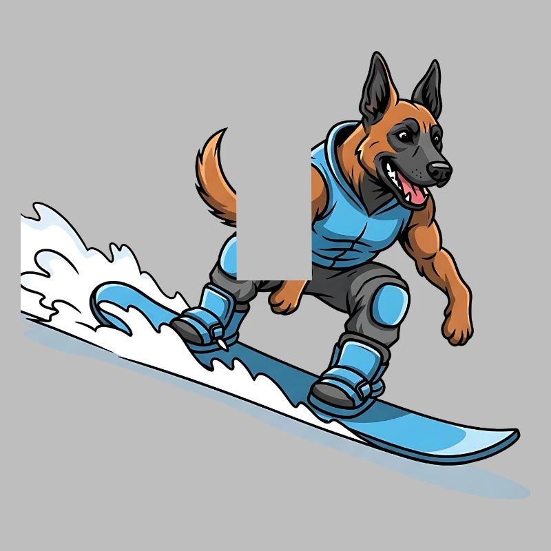 Surfer Dog German Shepherd Wave