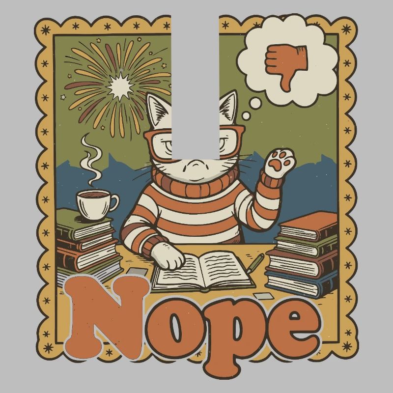 Non Cat : Art de bureau rétro de nerd