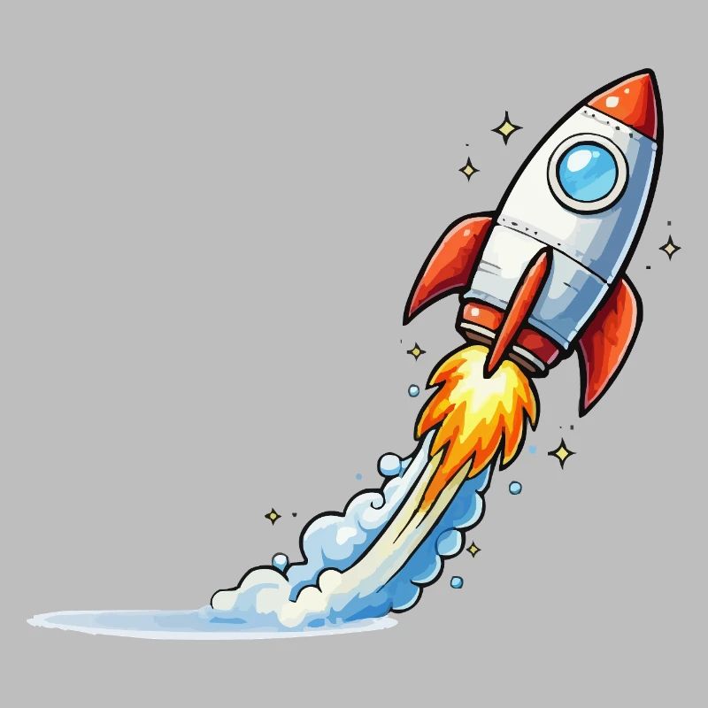 Conception de dessins animés Rocket Launch