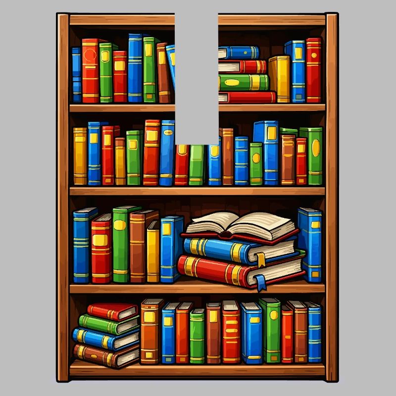 Bookcase Illustrato Library