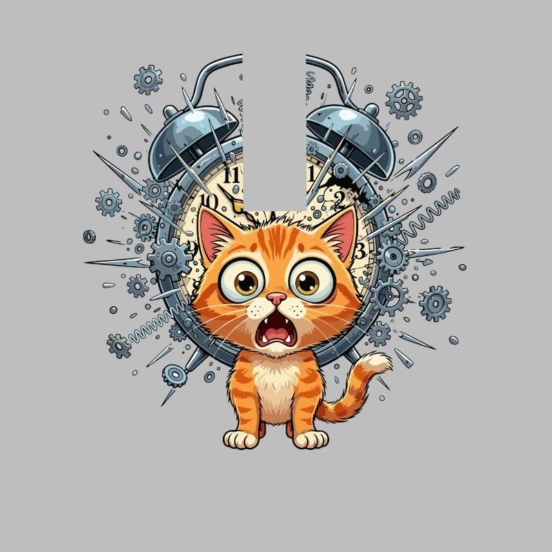 Chat steampunk devant Clockwork