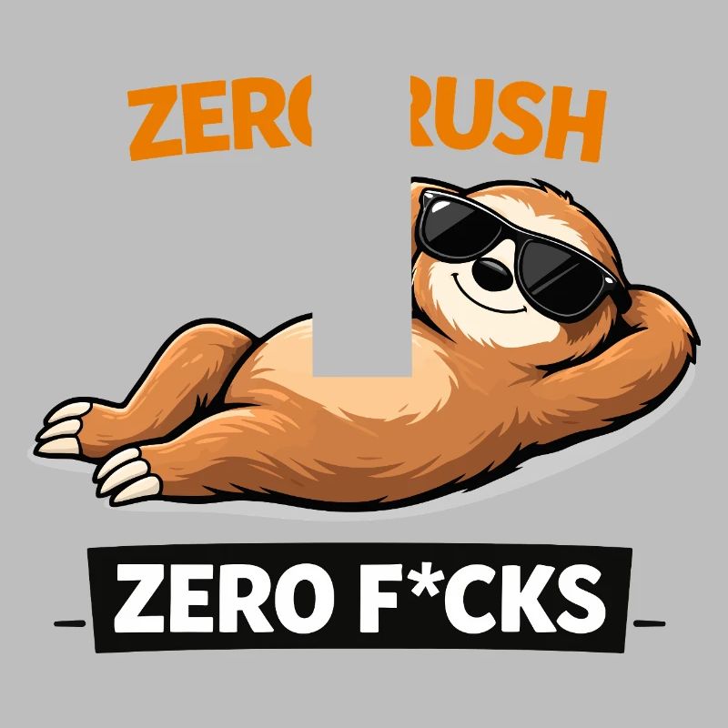 Zero Rush Sloth Chill Slogan