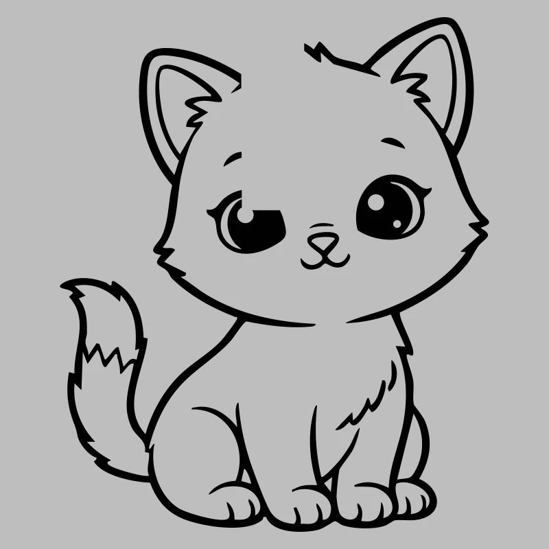 Chat Bébé Mignon – Chaton Noir & Blanc