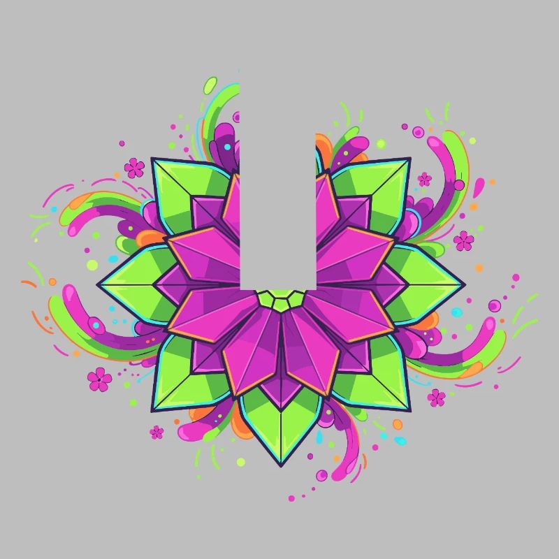 Farbenfrohe Mandala Blüte