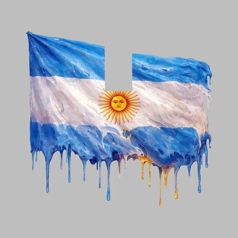 Art du drapeau argentin à gouttes