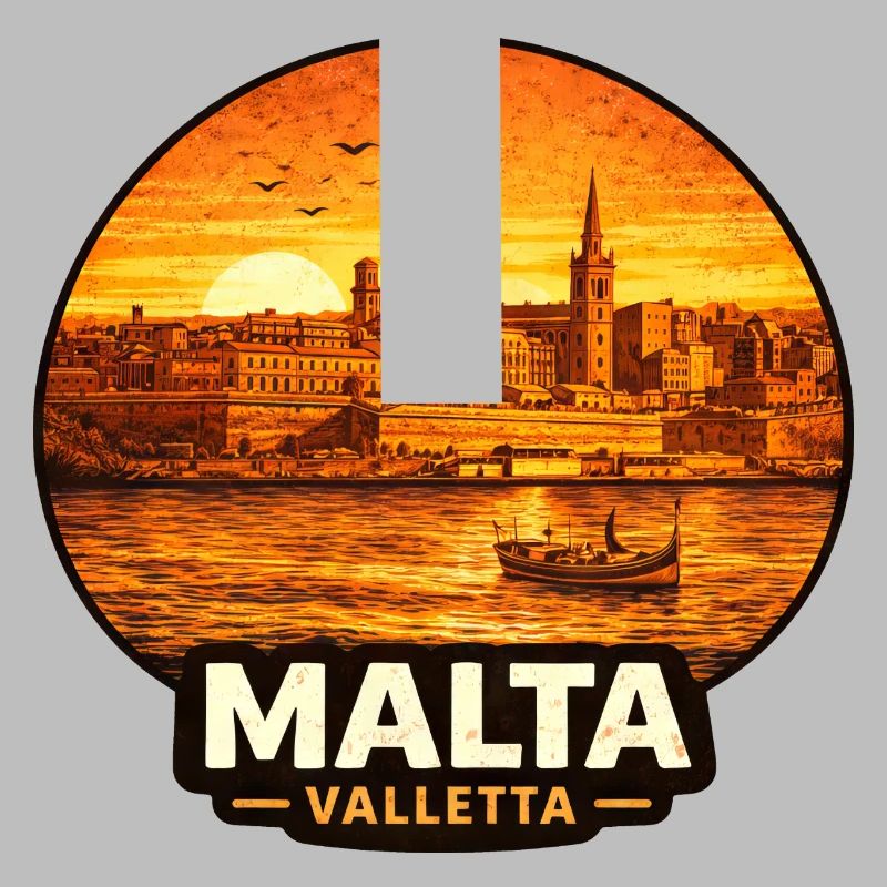 Coucher de soleil de la Skyline de Malte Valette