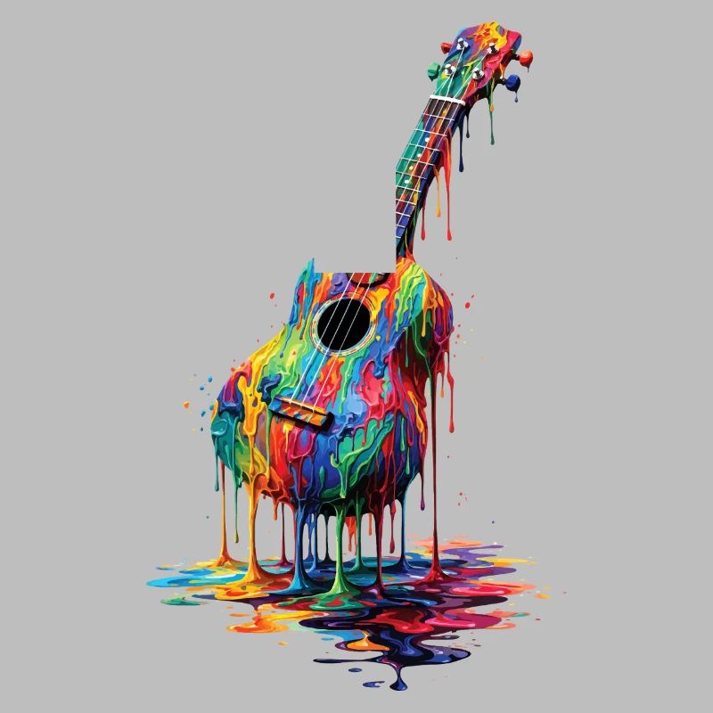 Ukulele mit tropfender Farbe