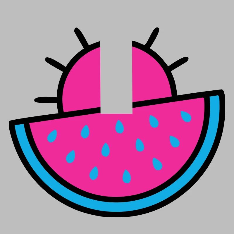 Wassermelone Sonne 90s Pop-Art