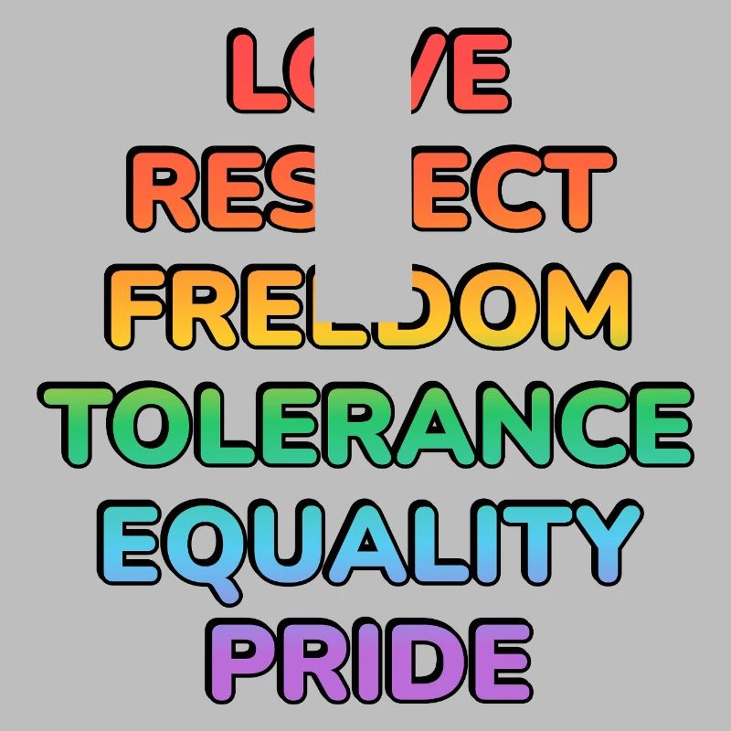 Pride Values Rainbow Text