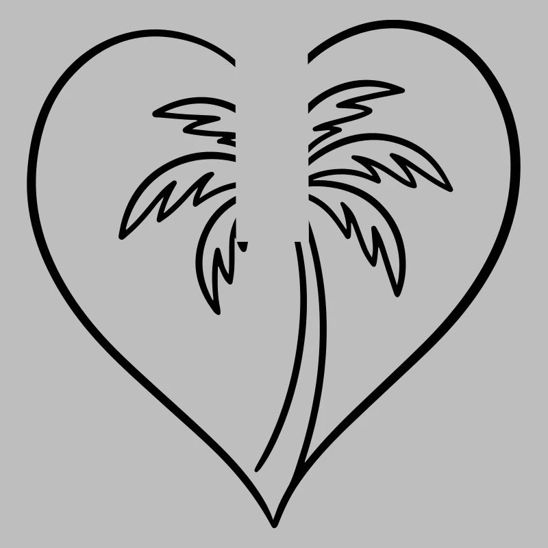 Palm Tree Heart Love