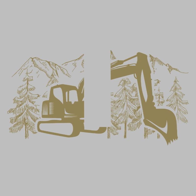 Excavator Silhouette Construction Equipment Operator Work