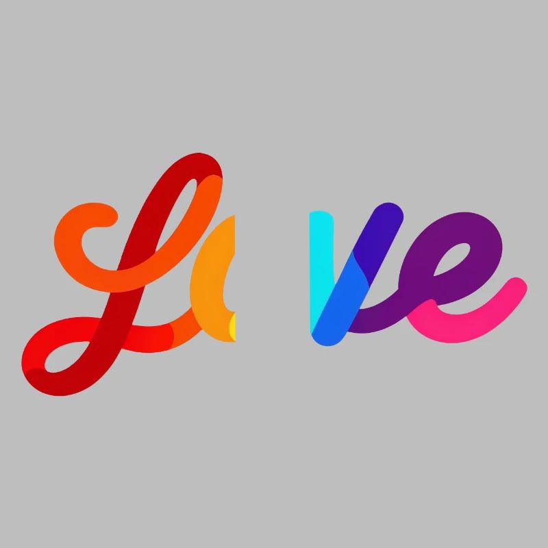 Conception de lettrage d’amour coloré